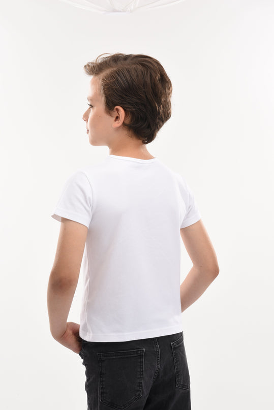 White Solid Cotton T-Shirt