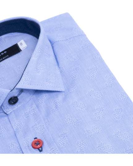 Blue Pineapple Dress Shirt