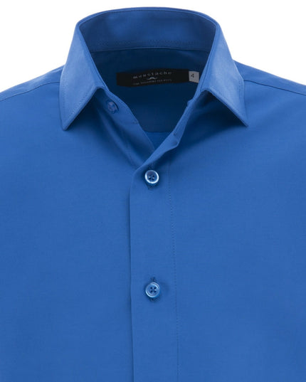 Blue Solid Dress Shirt