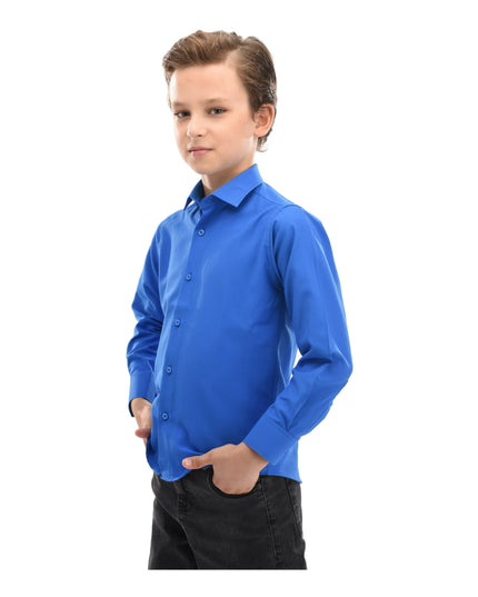 Blue Solid Dress Shirt