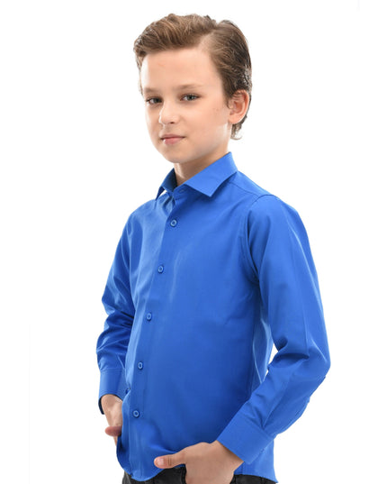 Blue Solid Dress Shirt