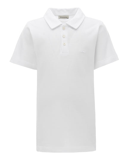 White Solid Logo Polo