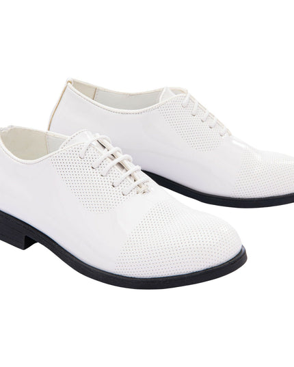 White Closed Lace Dress Shoes