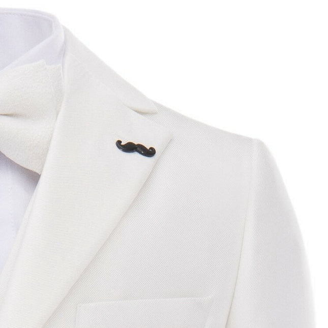 kids atelier moustache Cream 5pc Peak Lapel Tuxedo