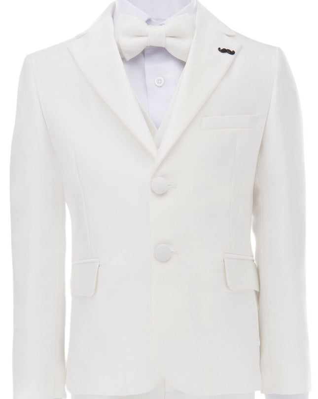 kids atelier moustache Cream 5pc Peak Lapel Tuxedo