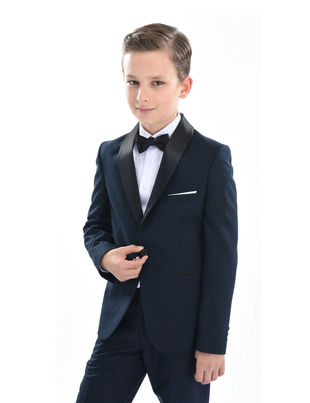 Navy Shawl Lapel Suit