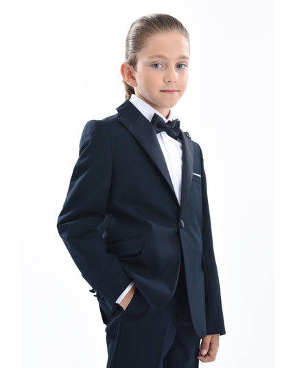 Navy Peak Lapel Suit