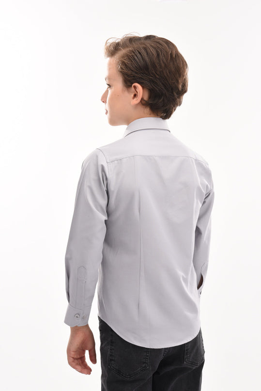 kids-atelier-moustache-kid-boy-baby-gray-solid-dress-shirt-22m03-gray