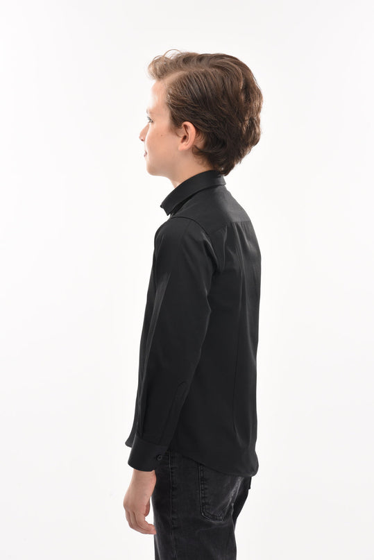 kid-atelier-moustache-kid-boy-baby-black-solid-dress-shirt-22m04-black