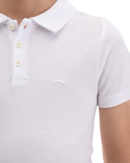 White Solid Logo Polo