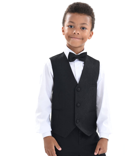 Black Print Vest & Bowtie