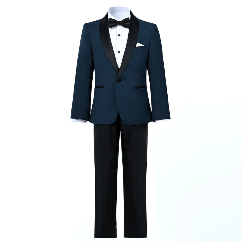 Navy Moustache Shawl Lapel Tuxedo Set