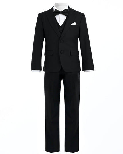 kids atelier moustache Black Peak Lapel Tuxedo Set