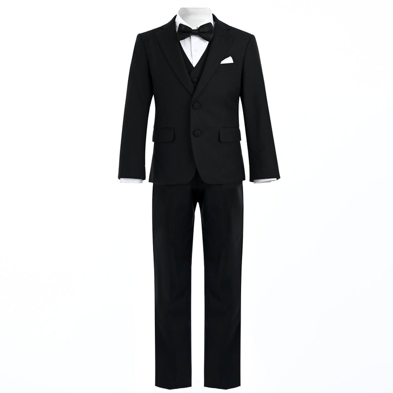 kids atelier moustache Black Peak Lapel Tuxedo Set