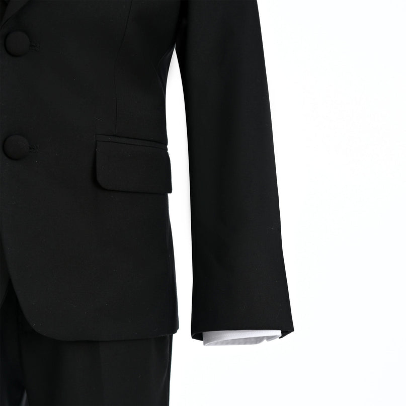 kids atelier moustache Black Peak Lapel Tuxedo Set