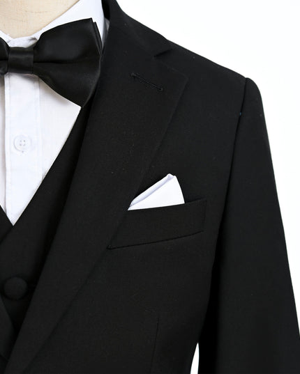 kids atelier moustache Black Peak Lapel Tuxedo Set
