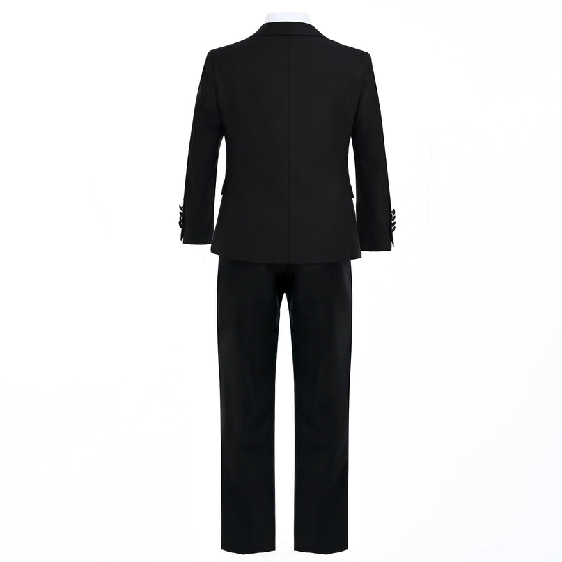 kids atelier moustache Black Peak Lapel Tuxedo Set