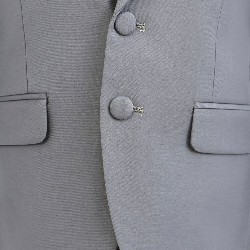 kids atelier moustache Light Gray Peak Lapel Tuxedo Set