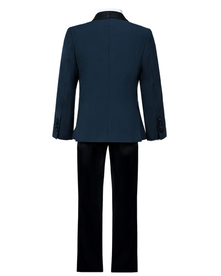kids atelier moustache Navy Moustache Shawl Lapel Tuxedo Set