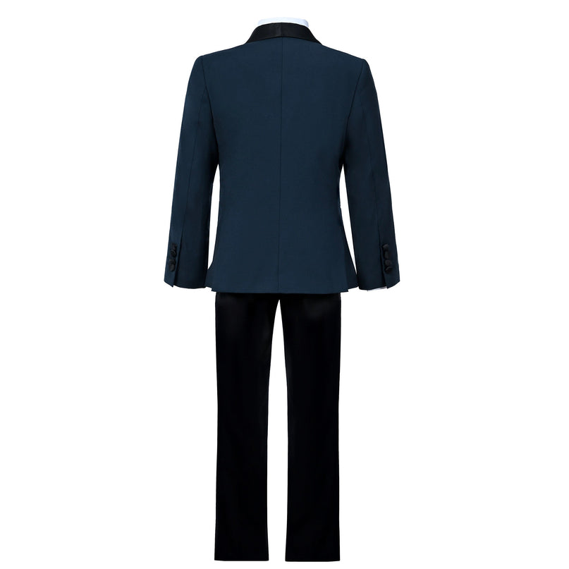 kids atelier moustache Navy Moustache Shawl Lapel Tuxedo Set