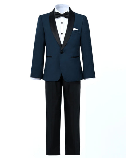 kids atelier moustache Navy Moustache Shawl Lapel Tuxedo Set