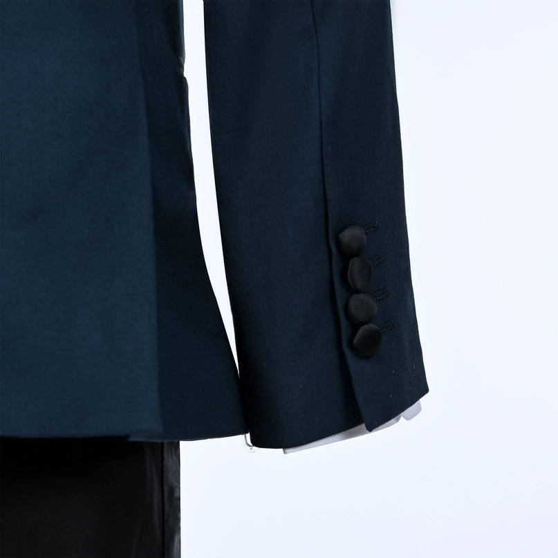 kids atelier moustache Navy Moustache Shawl Lapel Tuxedo Set