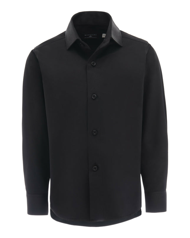 kid-atelier-moustache-kid-boy-baby-black-solid-dress-shirt-22m04-black
