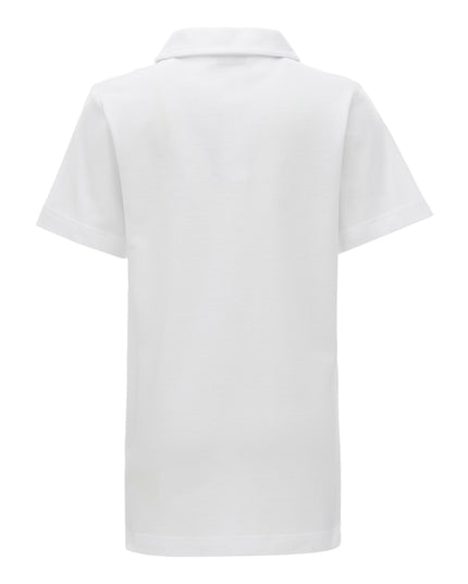 White Solid Logo Polo