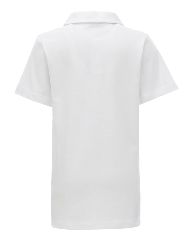 White Solid Logo Polo