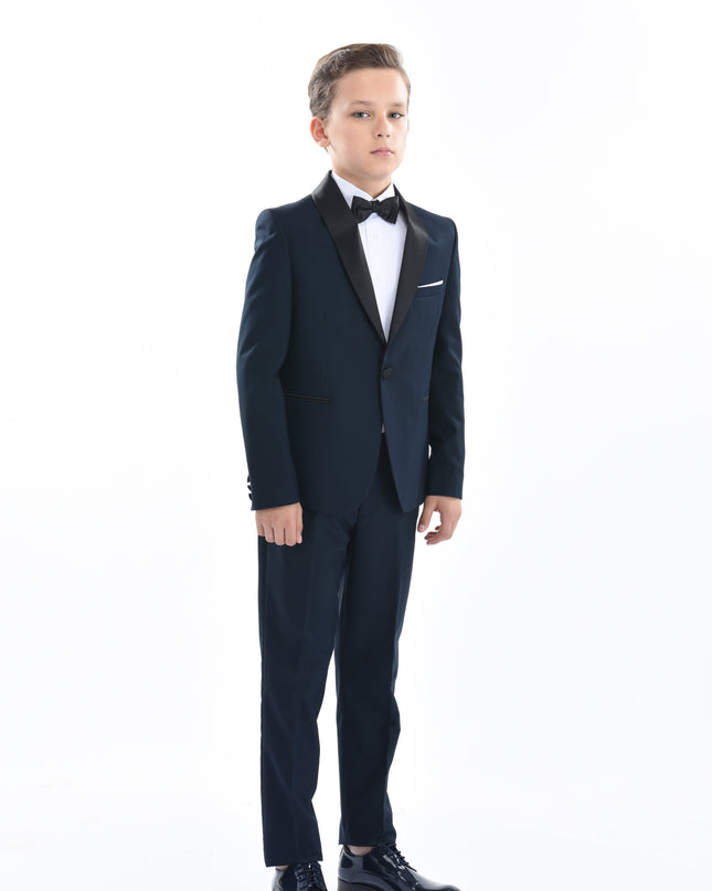 kids atelier moustache Navy Shawl Lapel Suit