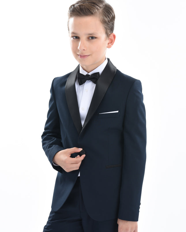 kids atelier moustache Navy Shawl Lapel Suit