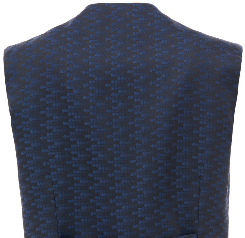 Navy Geometric Print Vest and Bowtie