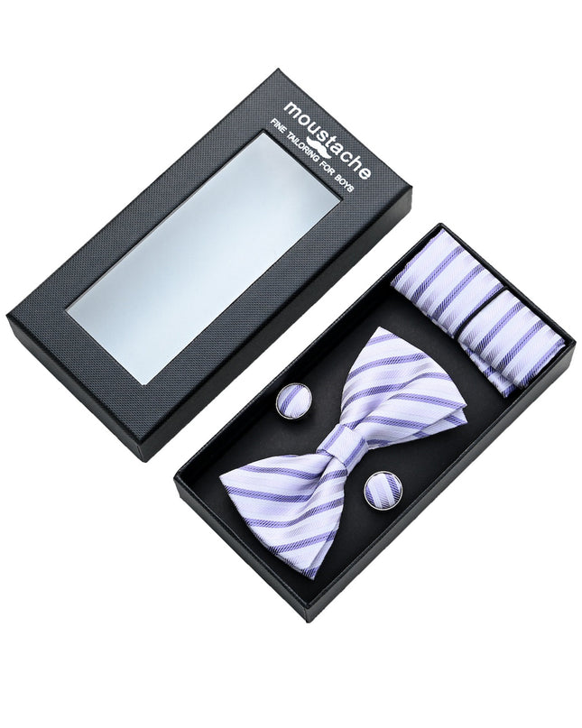moustache-Purple-Light-Purple-striped-bowtie-set-ma42002