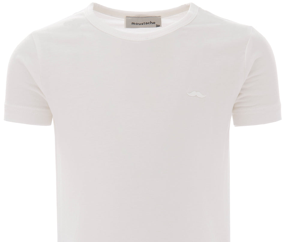 Off White Solid Cotton T-Shirt