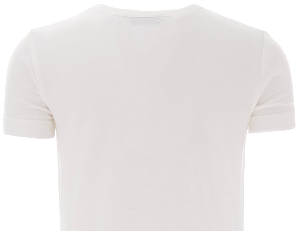 Off White Solid Cotton T-Shirt