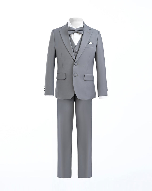 Gray 5pc Peak Lapel Tuxedo