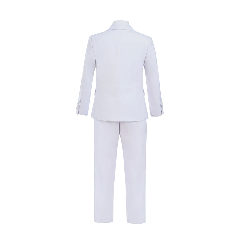 White Suit Peak Lapel Tuxedo Set