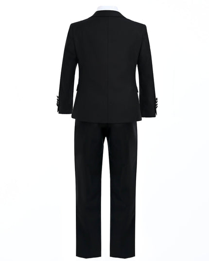 Black Peak Lapel Trim Wool Suit