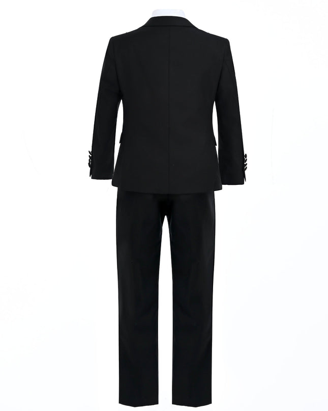 Black Peak Lapel Trim Wool Suit