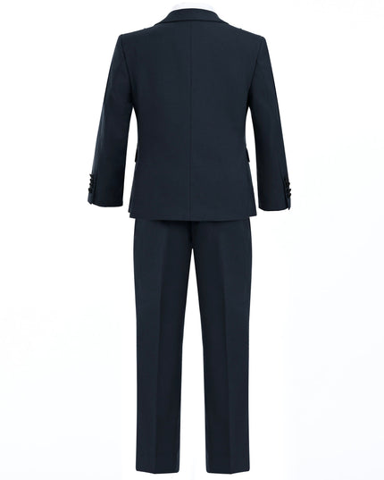 Navy Peak Lapel Trim Wool Suit