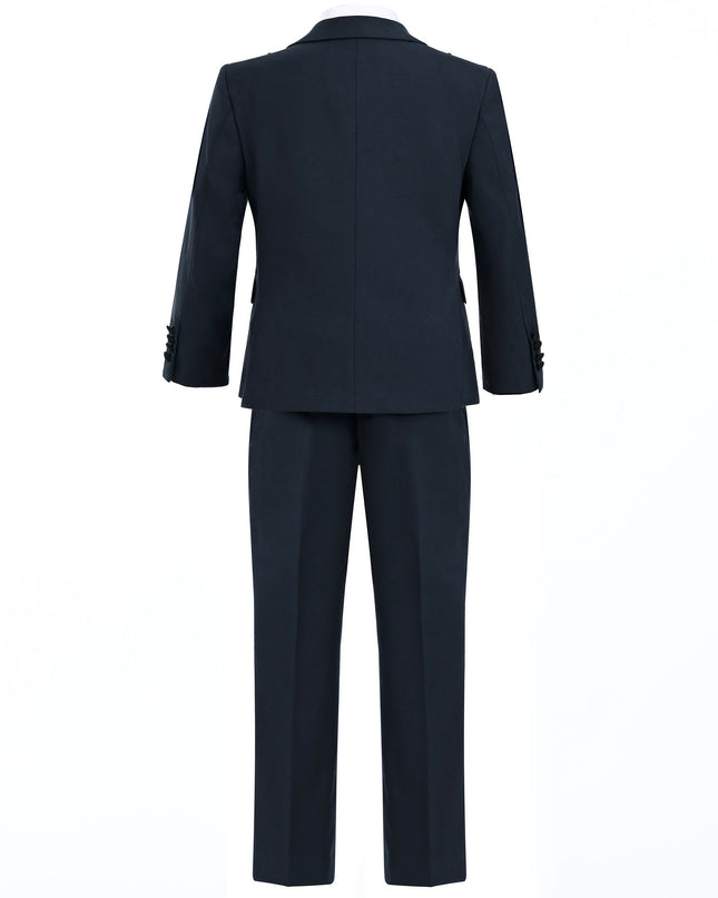 Navy Peak Lapel Trim Wool Suit