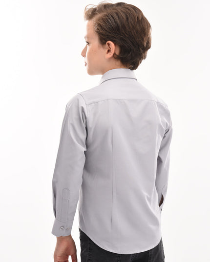 kids-atelier-moustache-kid-boy-baby-gray-solid-dress-shirt-22m03-gray