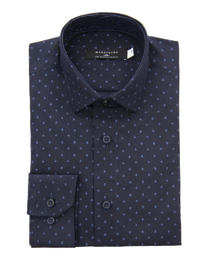 kids-atelier-moustache-kid-baby-boy-navy-fleur-de-lis-print-dress-shirt-22m14-navy