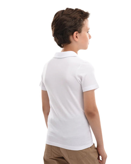kids atelier moustache White Solid Logo Polo