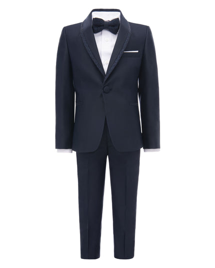 kids atelier moustache Navy Glitter Trim Suit