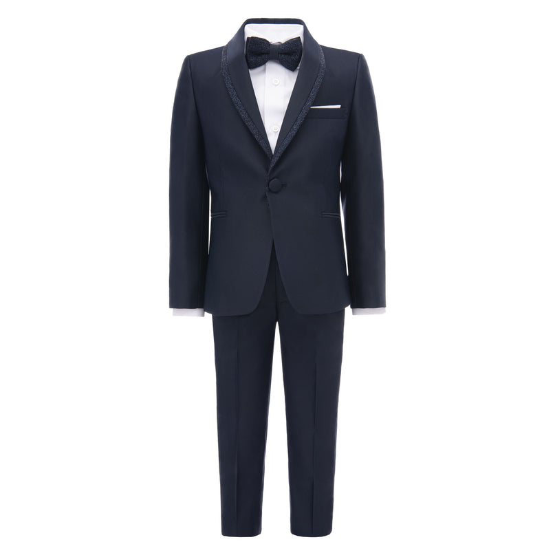 kids atelier moustache Navy Glitter Trim Suit