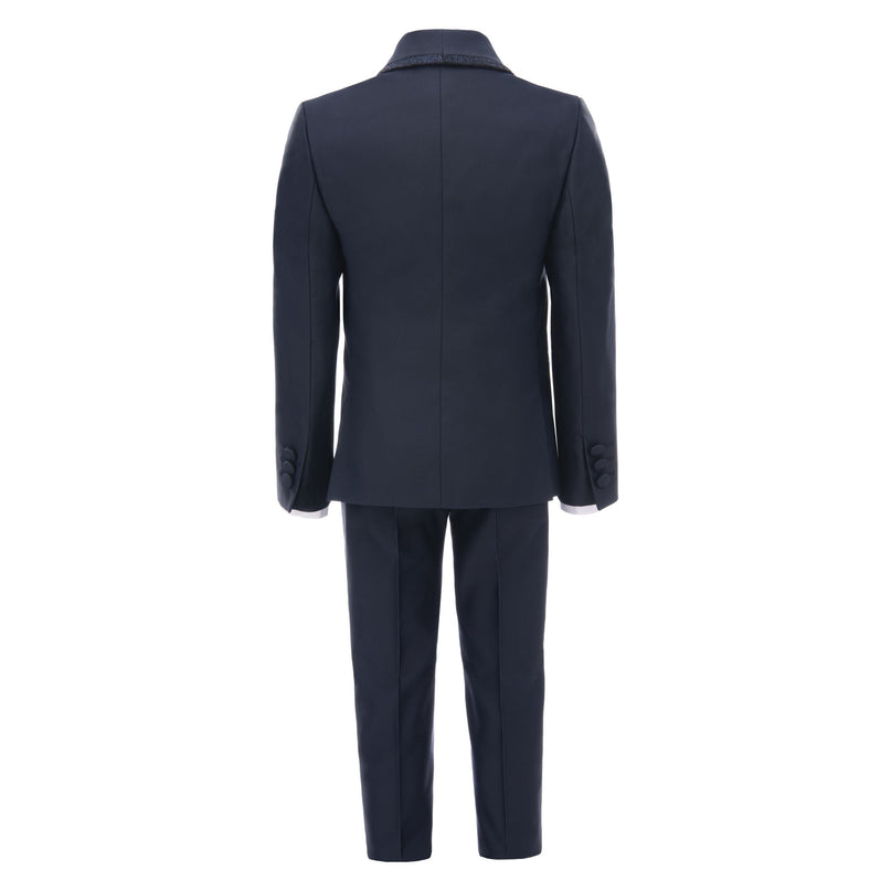 kids atelier moustache Navy Glitter Trim Suit