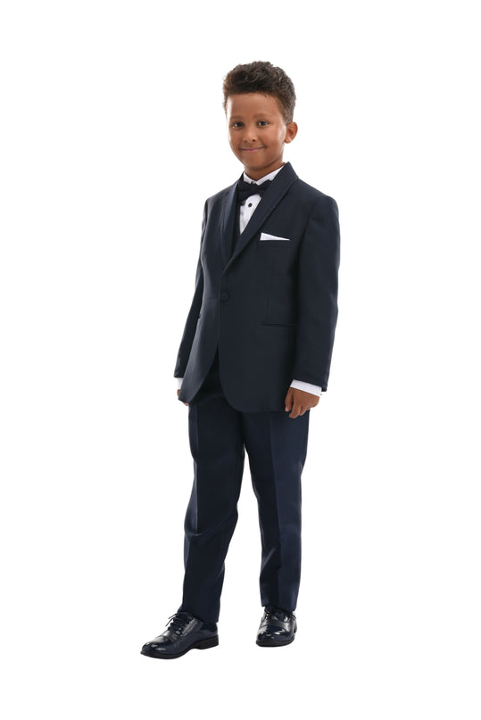 kids atelier moustache Navy Glitter Trim Suit