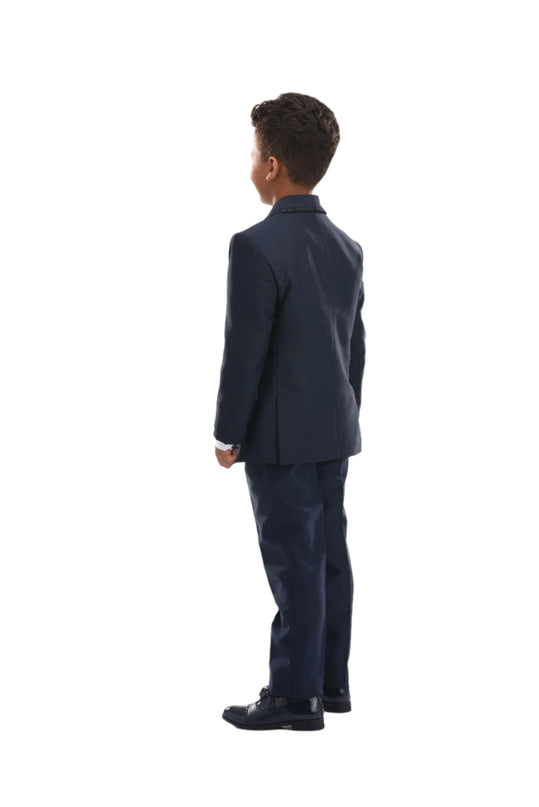 kids atelier moustache Navy Glitter Trim Suit