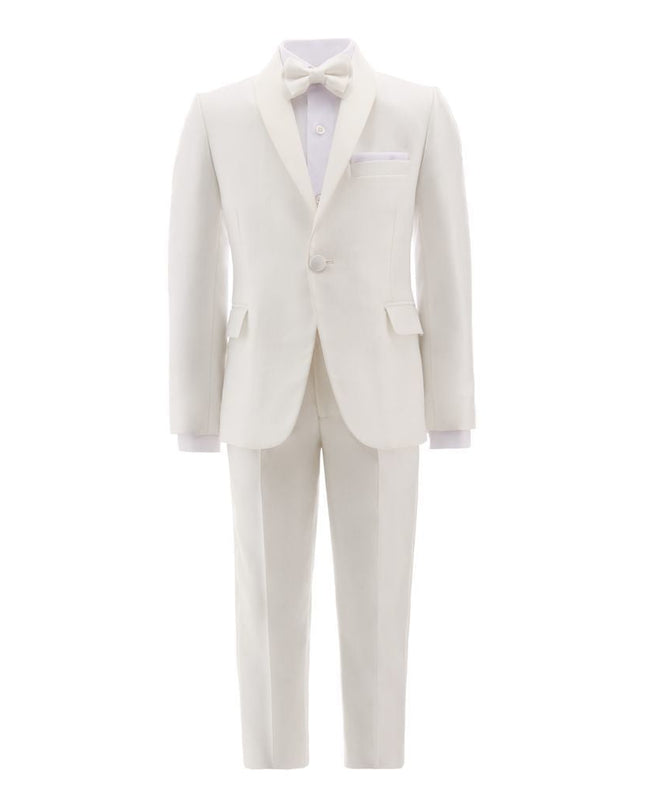 kids atelier moustache Cream 5 pc Shawl Lapel Suit